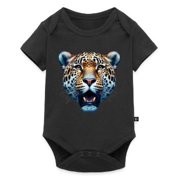Leopard - Baby Premium Kurzarmbody - Schwarz - Vorne