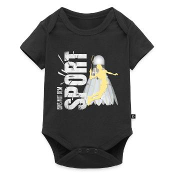 Eins mit dem Sport - Badminton - Baby Premium Kurzarmbody - Schwarz - Vorne