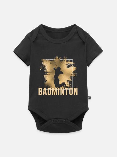 Badminton - Baby Premium Kurzarmbody - Schwarz