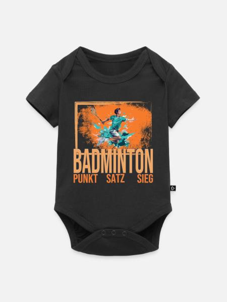 Punkt - Satz - Sieg - Baby Premium Kurzarmbody - Schwarz