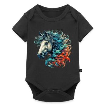 Horse - Baby Premium short-sleeve bodysuit - black - Front