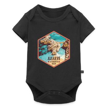 Estudantes beach near Lagos, Algarve - Baby Premium short-sleeve bodysuit - black - Front