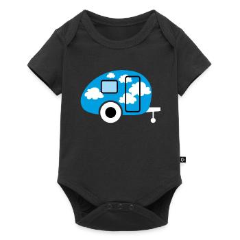 Caravan Caravan Clouds Camper Camping Retro Fan - Baby Premium short-sleeve bodysuit - black - Front