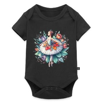 Danseuse de ballet avec tutu - Body à manches courtes Premium Bébé - noir - Devant