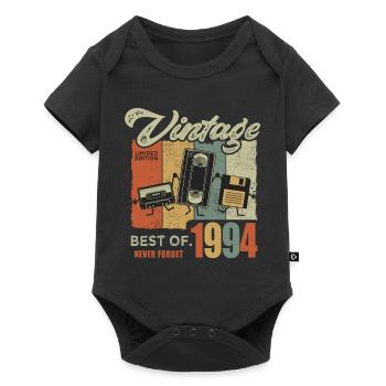 1994 Geschenk 1994 Vintage Retro Jubiläum Geschenk - Baby Premium Kurzarmbody - Schwarz - Vorne