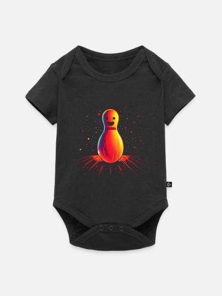Cartoon Bowling Retrowave - Baby Premium Kurzarmbody - Schwarz