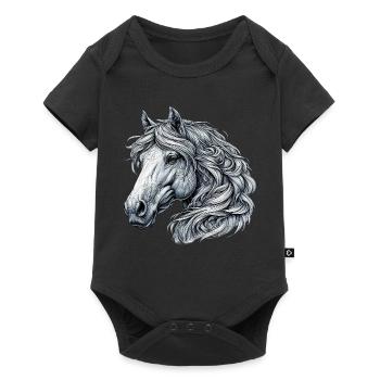 Horse - Baby Premium short-sleeve bodysuit - black - Front