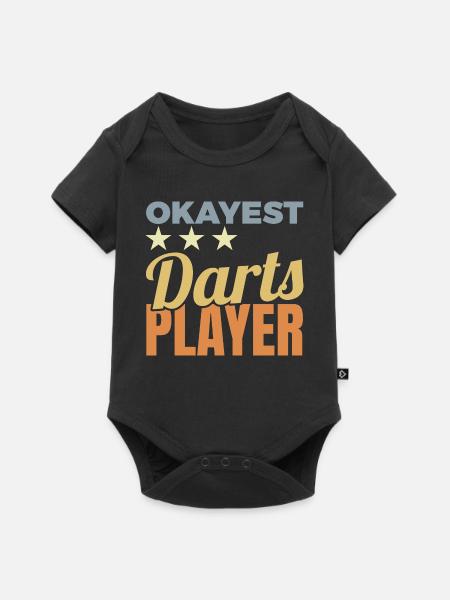 Okayest Darts Player - Baby Premium Kurzarmbody - Schwarz