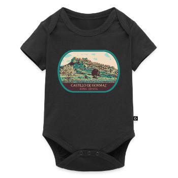 Illustration château Gormaz, Soria, Espagne - Body à manches courtes Premium Bébé - noir - Devant
