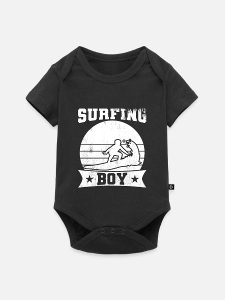 Surfjunge - Baby Premium Kurzarmbody - Schwarz