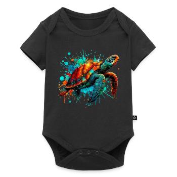Turtle - Baby Premium short-sleeve bodysuit - black - Front