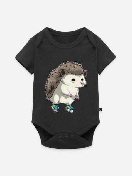 Igel Eislaufen Schlittschuhe - Baby Premium Kurzarmbody - Schwarz