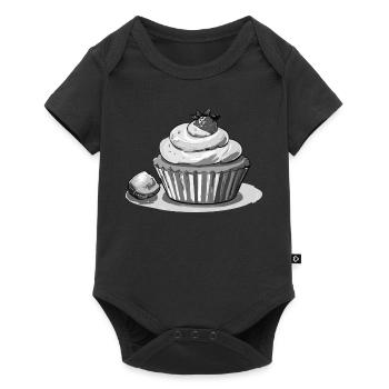 Cupcake Strawberry - Baby Premium short-sleeve bodysuit - black - Front