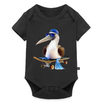 Blue-footed booby skateboard - Baby Premium short-sleeve bodysuit - black - Front