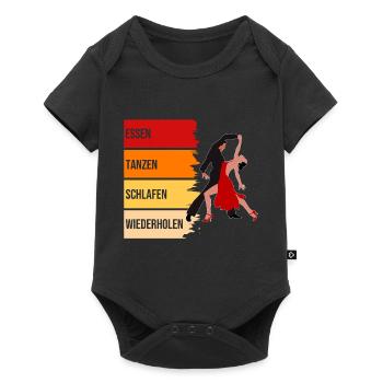 Essen, Tanzen, Schlafen, Wiederholen - Baby Premium Kurzarmbody - Schwarz - Vorne