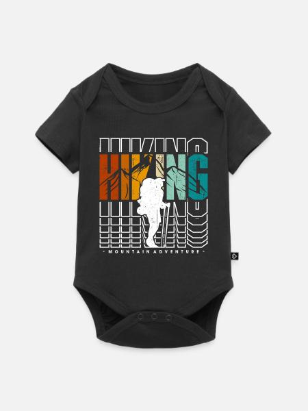 Wandern Abenteuer in den Bergen - Baby Premium Kurzarmbody - Schwarz