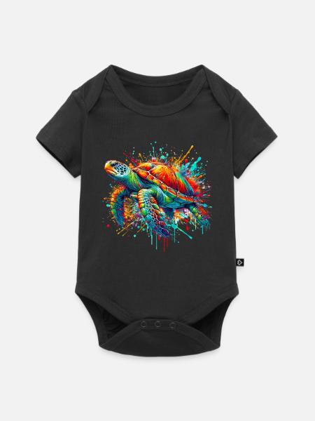 Schildkröte - Baby Premium Kurzarmbody - Schwarz