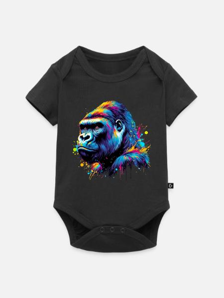 Gorilla - Baby Premium Kurzarmbody - Schwarz