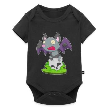 Chauve-souris Halloween crâne - Body à manches courtes Premium Bébé - noir - Devant