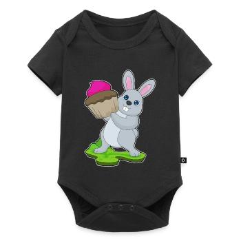 Cupcake lapin - Body à manches courtes Premium Bébé - noir - Devant