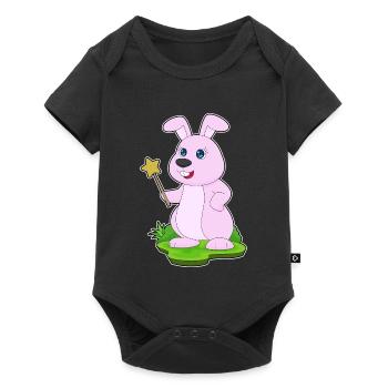 Bunny Wizard Wand - Baby Premium short-sleeve bodysuit - black - Front