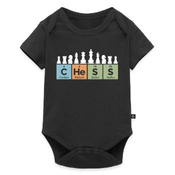 retro Schach Periodensystem coole Sprüche vintage - Baby Premium Kurzarmbody - Schwarz - Vorne