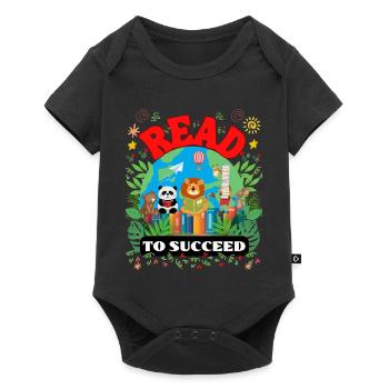 Lire pour réussir - Idée cadeau pour enfants enseignants - Body à manches courtes Premium Bébé - noir - Devant