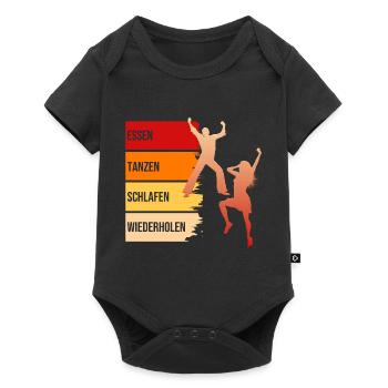 Essen, Tanzen, Schlafen, Wiederholen - Baby Premium Kurzarmbody - Schwarz - Vorne