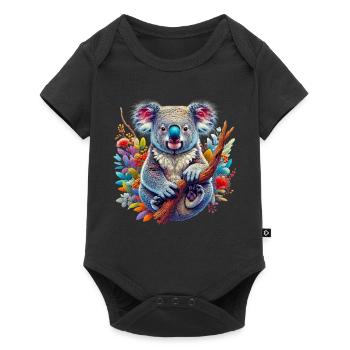 Koala - Baby Premium Kurzarmbody - Schwarz - Vorne