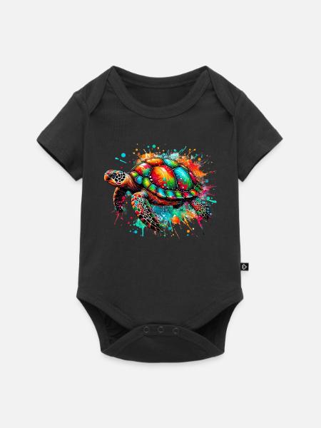 Schildkröte - Baby Premium Kurzarmbody - Schwarz