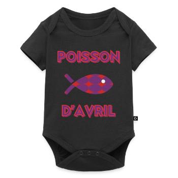POISSON. SARDINE. POISSON D'AVRIL - Body à manches courtes Premium Bébé - noir - Devant