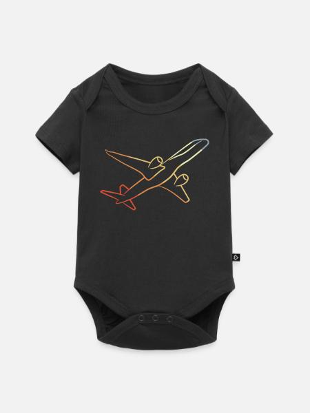 Retro Airplane - Baby Premium short-sleeve bodysuit - black