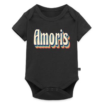 Vintage Retro Amoris T-Shirt T-Shirt Geschenkidee - Baby Premium Kurzarmbody - Schwarz - Vorne