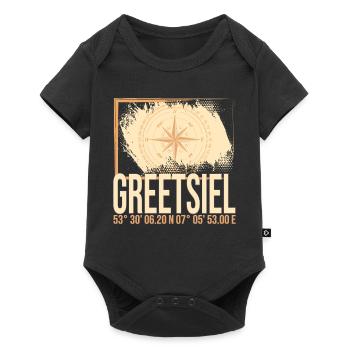Greetsiel Koordinaten - Baby Premium Kurzarmbody - Schwarz - Vorne