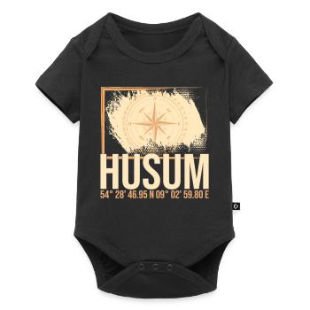 Husum Koordinaten - Baby Premium Kurzarmbody - Schwarz - Vorne