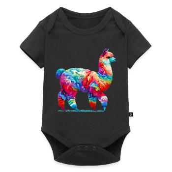 Alpaka - Baby Premium Kurzarmbody - Schwarz - Vorne