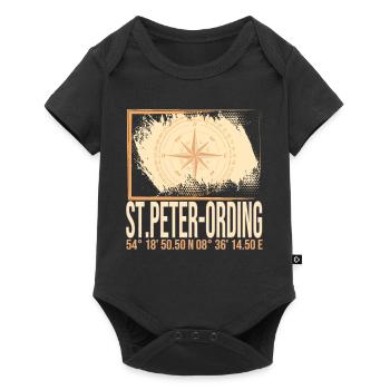 St Peter Ording Koordinaten - Baby Premium Kurzarmbody - Schwarz - Vorne