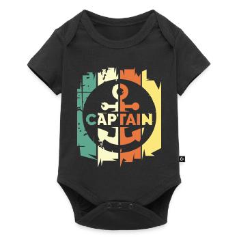 Rétro capitaine ancre logo vintage mer mer navire - Body à manches courtes Premium Bébé - noir - Devant