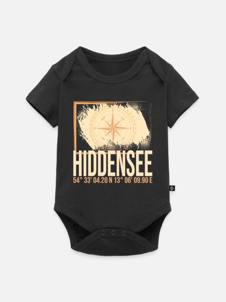 Hiddensee Koordinaten - Baby Premium Kurzarmbody - Schwarz