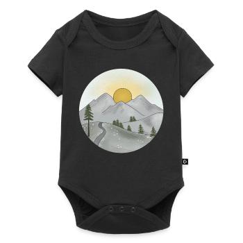 Mountain idyll at sunset in spring - Baby Premium short-sleeve bodysuit - black - Front
