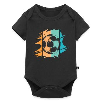 retro soccer team club illustration ball icon - Baby Premium short-sleeve bodysuit - black - Front