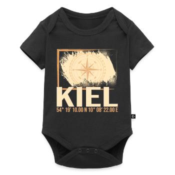 Kiel Koordinaten - Baby Premium Kurzarmbody - Schwarz - Vorne