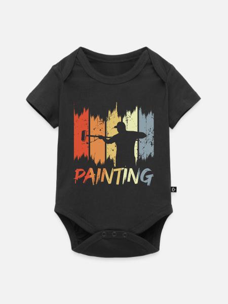 Retro Maler - Baby Premium Kurzarmbody - Schwarz
