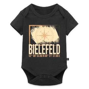 Bielefeld Koordinaten - Baby Premium Kurzarmbody - Schwarz - Vorne