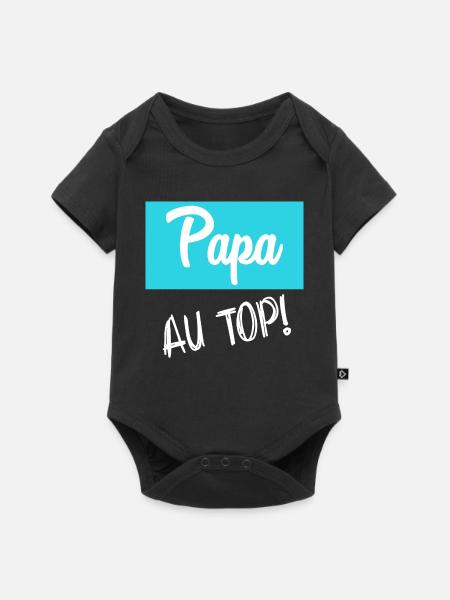 PAPA - Baby Premium Kurzarmbody - Schwarz