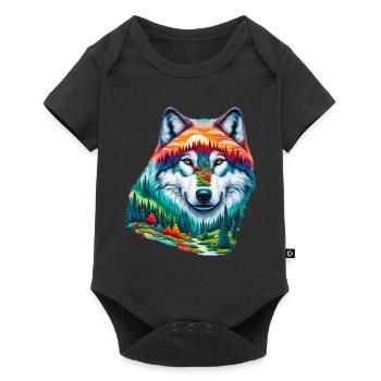 Loup - Body à manches courtes Premium Bébé - noir - Devant