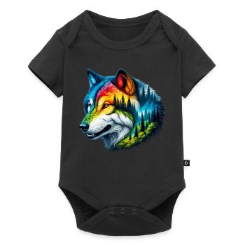 Loup - Body à manches courtes Premium Bébé - noir - Devant