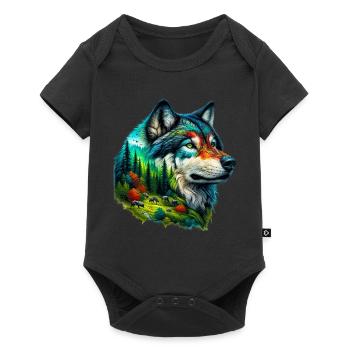 Loup - Body à manches courtes Premium Bébé - noir - Devant