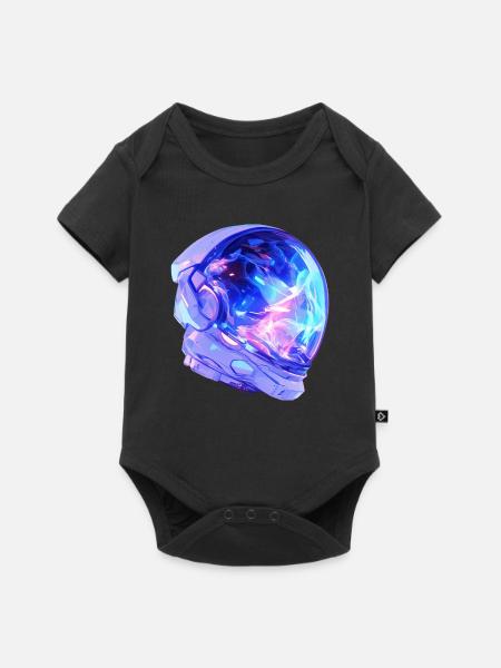 Astronauten-Helm - Baby Premium Kurzarmbody - Schwarz