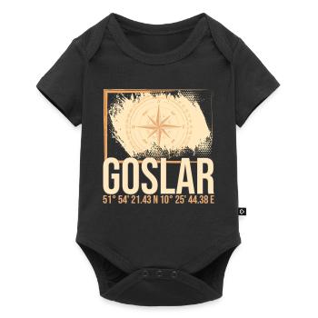 Goslar Koordinaten - Baby Premium Kurzarmbody - Schwarz - Vorne